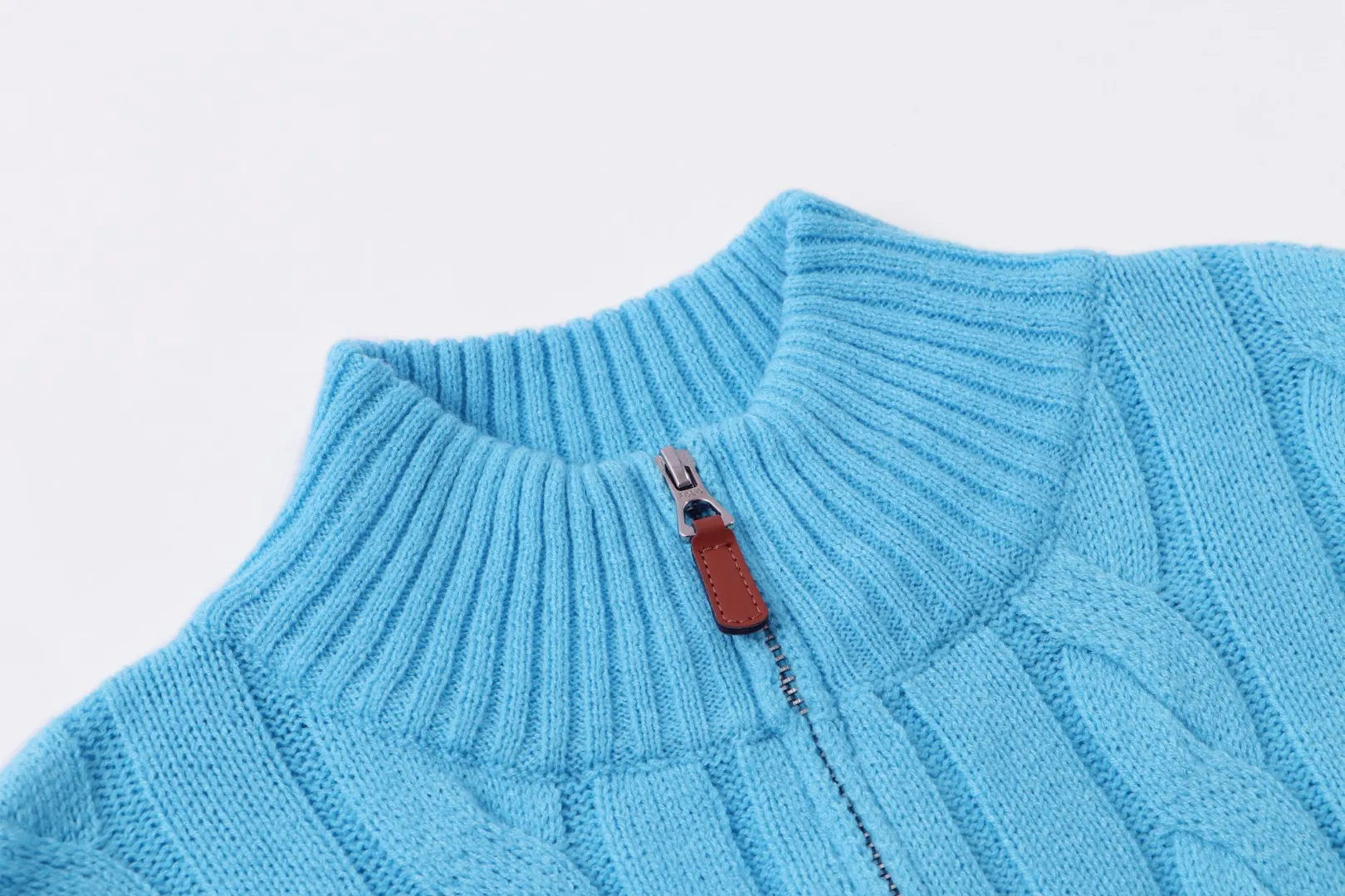 P230 RALPH LAUREN Ralph Lauren seven-color classic small label embroidered stand-collar long-sleeved half-zip knitted sweater tops for men and women seven colors Color: black white gray royal blue pink sky blue khaki code number: S M L XL material: cotton